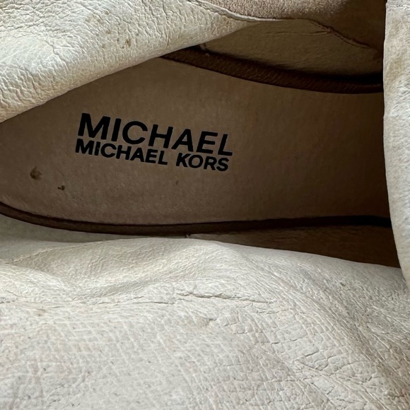 Michael Michael Kors Tan Leather Upper Peep Toe Boots Size 9.5 - Picture 12 of 16